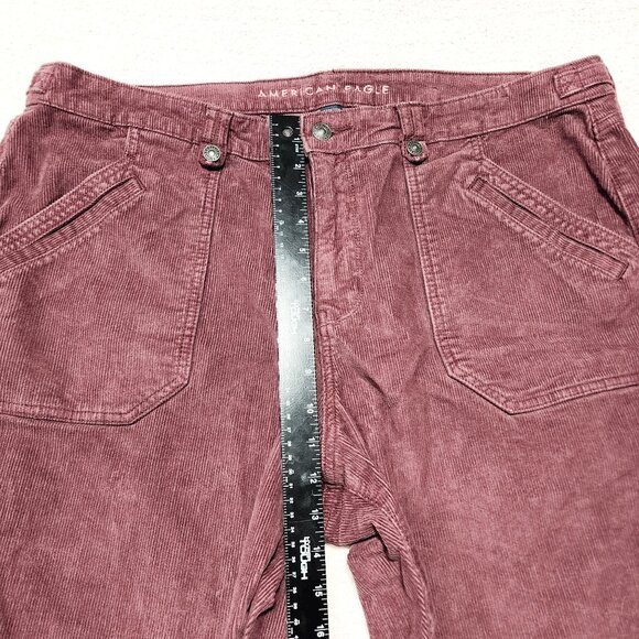 American Eagle Womens Corduroy Stretch Pants Classic Skinny Fit Size 20 Burgundy - Picture 8 of 13